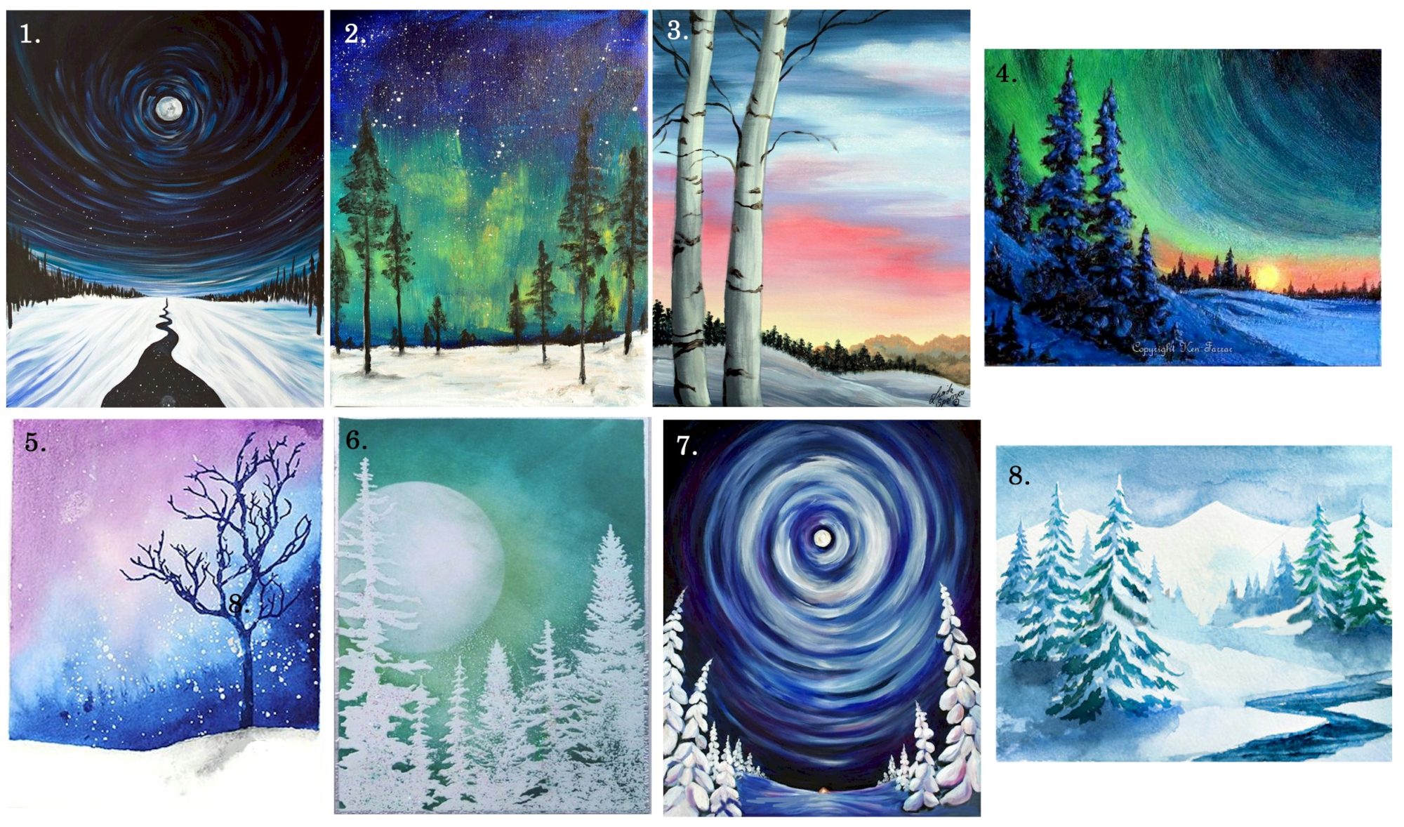 winnipeg Art and Wine Painting Selection Paint Night